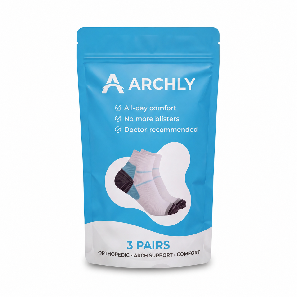 3 Pair Archly All-Day Comfort Socks