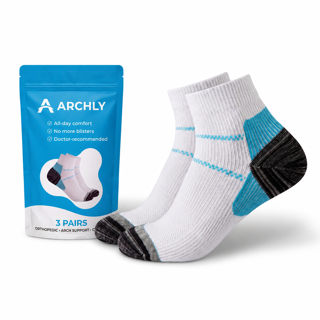 Get rid of aching arches and swollen feet with Archly ankle compression