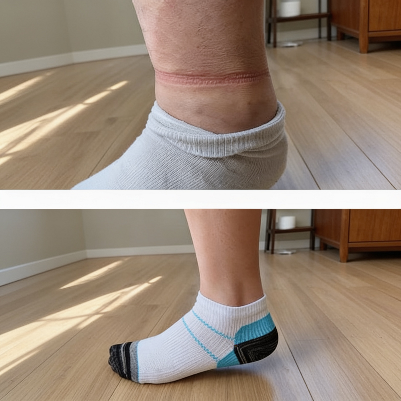 Before and after: summer ankle swelling down